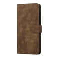 thumbnail image 1 of for iPhone 14 Pro Wallet Case, Luxury Plain PU Leather Soft TPU Drop Resistant Matte Flip Cover with Kickstand Card Slot Cash Holder Magnetic Clasp Shockproof Folio Phone Case,Brown, 1 of 8