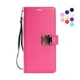 thumbnail image 1 of Entronix Wallet Case for iPhone 14 Pro, PU Leather [6 Slots] Card Holder Flip Stand, Hot Pink, 1 of 5