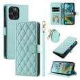 thumbnail image 1 of for iPhone 14 Pro Wallet Case, Premium PU Leather Magnetic Flip Folio Case with Wrist Strap Credit Card Holder for Women Men Crossbody Strap Phone Case Cover for iPhone 14 Pro, Mint, 1 of 8