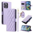 thumbnail image 1 of for iPhone 14 Pro Wallet Case, Premium PU Leather Magnetic Flip Folio Case with Wrist Strap Credit Card Holder for Women Men Crossbody Strap Phone Case Cover for iPhone 14 Pro, Purple, 1 of 8