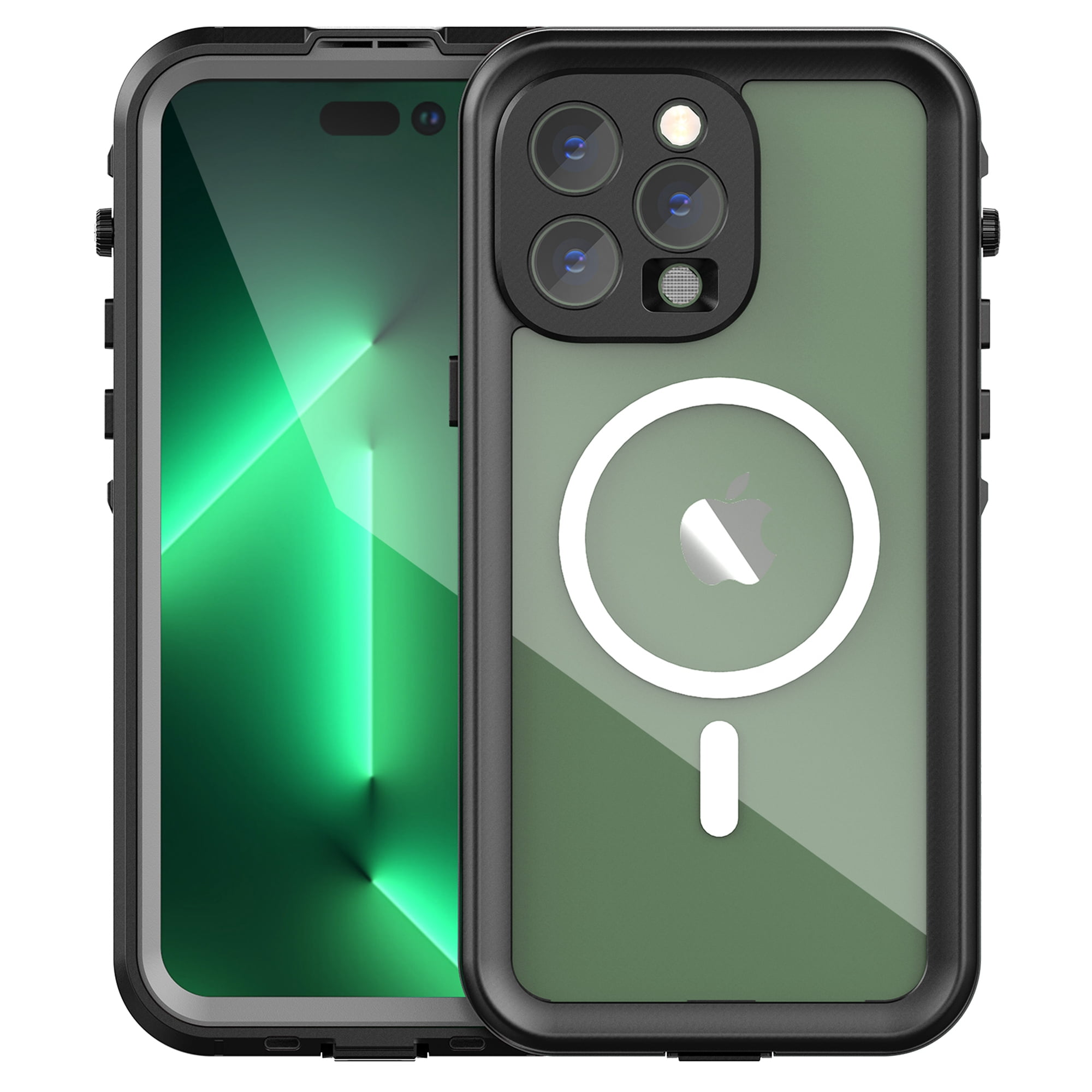 iPhone 14 Pro Waterproof Case, Dteck Full Body Heavy Duty Protection Full Sealed Cover Shockproof Dustproof Built-in Clear Screen Protector Rugged Case for iPhone 14 Pro 6.1 inch 2022, Black
