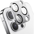 thumbnail image 1 of for iPhone 14 Pro/iPhone 14 Pro Max Camera Lens Protector,Matte Alloy Metal Glass Camera Screen Protector Scratch Resistant Cover Accessories 2022, Silver, 1 of 5