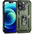 thumbnail image 1 of iPhone 14 Pro max Phone Case, Extreme Protection Military Armor Dual Layer Protective Ring Kickstand Olive Green, 1 of 15