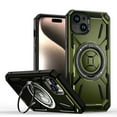 thumbnail image 1 of for iPhone 14 Rugged Case with Rotate Ring Stand, [Built-in Kickstand] [Military-Grade Drop Protection] Heavy Duty Rugged Phone Cover Support Wireless Charging for iPhone 14, Green, 1 of 6