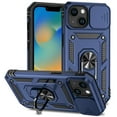 thumbnail image 1 of for iPhone 14 Rugged Phone Case with Sliding Camera Cover, Kickstand TPU Bumper Drop Proof Durable Military Grade Protective Case Cover for iPhone 14, Blue, 1 of 8