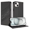 thumbnail image 1 of for iPhone 14 Wallet Case with 2 Card Slots & Cash Pocket, Premium PU Leather Classic Kickstand Full Body Protective Ultra Slim Shockproof Folio Flip Case for Women and Men, Black, 1 of 10