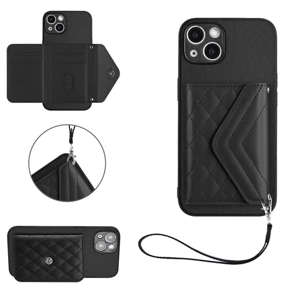 for iPhone 14 Wallet Case with Card Holder, Elegant Durable PU Leather Protective Magnetic Closure Flip Phone Cover Kickstand RFID Blocking for Women Girls for iPhone 14, Black