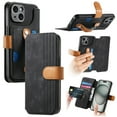 thumbnail image 1 of for iPhone 14 Wallet Case with Card Slots & Cash Slot【RFID Blocking】, With Wrist Kickstand,Flip Folio Book PU Leather  Shockproof Anti-fall Rugged Phone case Cover For Women Men,Black, 1 of 13