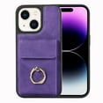 thumbnail image 1 of for iPhone 14 Wallet Case with Credit Card Holder and 360° Rotation Ring Stand, Flip PU Leather Shockproof Fingerprint-Proof Detachable 2 In 1 Phone Cover for iPhone 14, Purple, 1 of 7
