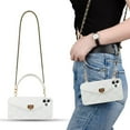 thumbnail image 1 of For iPhone 14 Wallet Case ,Crossbody Phone Case with Lanyard Strap Cute Purse Case Flip Credit Card Holder Soft Silicone Girls Lady Handbag Case for iPhone 14 White, 1 of 15