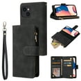 thumbnail image 1 of iPhone 14 Wallet Case, Dteck Soft Leather Zipper Wallet Case Magnetic Buckle Flip Cover with 5 Card Slots/Photo Pocks/Lanyard Strap for Apple iPhone 14 6.1 inch 2022,Black, 1 of 9
