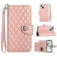 thumbnail image 1 of for iPhone 14 Wallet Case, Elegant Card Holder Cash Slot PU Leather Kickstand Wrist Strap Wallet Shockproof Protective Flip Women Girls Case Cover for iPhone 14, Coralpink, 1 of 7
