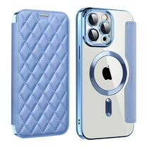 for iPhone 14 Wallet Case Magnetic with Mag Safe, PU Leather RFID Blocking Card Holders Shockproof Flip Phone Cover Slim Clear Purse Case for iPhone 14, Blue
