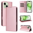 thumbnail image 1 of for iPhone 14 Wallet Case, PU Leather + TPU, Magnetic Card Holder with Kickstand, Shockproof Full Body Protective Flip Cover, Classic Design for iPhone 14 Men Women, Rosegold, 1 of 5