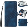 thumbnail image 1 of for iPhone 14 Wallet Case, Pattern PU Leather Purse Phone Case with [Credit Card Slots] [Wrist Strap] Flip Stand Shockproof Full Body Protective Cover for iPhone 14, Blue, 1 of 10