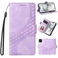 thumbnail image 1 of for iPhone 14 Wallet Case, Pattern PU Leather Purse Phone Case with [Credit Card Slots] [Wrist Strap] Flip Stand Shockproof Full Body Protective Cover for iPhone 14, Purple, 1 of 10