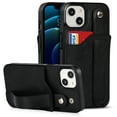 thumbnail image 1 of for iPhone 14 Wallet Case with RFID Blocking Card Holder, Hand Wrist Strap Kickstand, Premium PU Leather Shockproof Anti-Scratch Heavy Duty Protection Back Cover Men Women, Black, 1 of 7