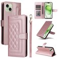 thumbnail image 1 of for iPhone 14 Wallet Flip Case, Classic PU Leather Card Slots with Lanyard Magnetic Closure Kickstand Drop Protective Soft TPU Inner Phone Case Cover for iPhone 14, Rosegold, 1 of 7