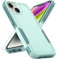 thumbnail image 1 of for iPhone 14 / iPhone 13 Case: Dual Layer Protective Heavy Duty Cell Phone Case Shockproof Rugged Bumper Tough with Screen Protector - 16FT  Grade Drop Tested for iPhone 14 / iPhone 13, Green, 1 of 16