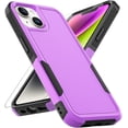 thumbnail image 1 of for iPhone 14 / iPhone 13 Case: Dual Layer Protective Heavy Duty Cell Phone Case Shockproof Rugged Bumper Tough with Screen Protector - 16FT Military Grade Drop Tested for iPhone 14/ iPhone 13, Purple, 1 of 16