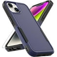 thumbnail image 1 of for iPhone 14 / iPhone 13 Case: Dual Layer Protective Heavy Duty Cell Phone Case Shockproof Rugged Bumper Tough with Screen Protector - 16FT Military Grade Drop Tested for iPhone 14 / iPhone 13, Blue, 1 of 16