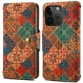 thumbnail image 1 of for iPhone 14ProMax Cork Wood Phone Case Wallet, Retro Floral Folio Flip Book Cover Magneitc Closure, ID Credit Card Holder Coin Cash Slot, Kickstand Support (Bohemian Totem Print), 1 of 6