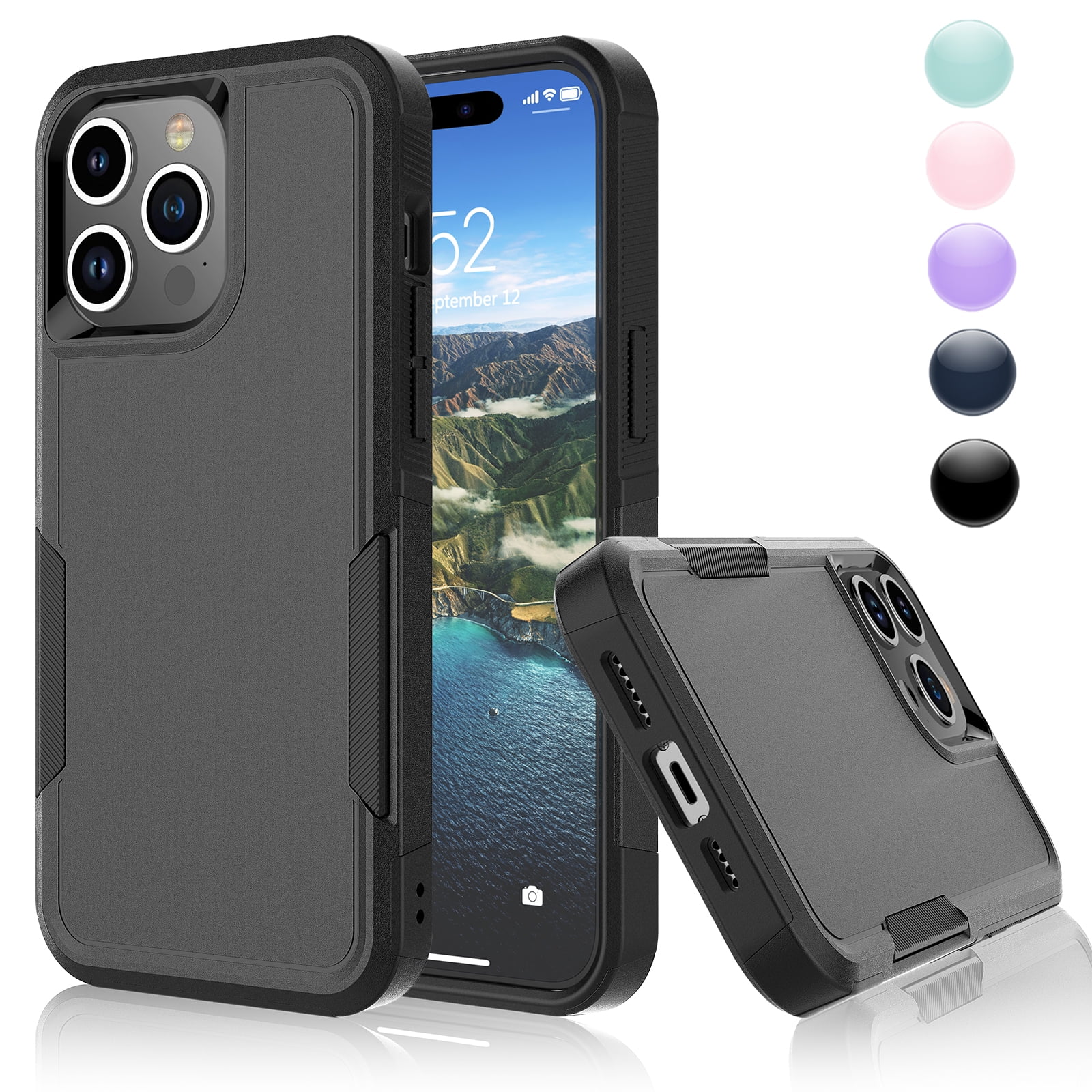 for iPhone 15,15 Pro,15 Plus,15 Pro Max Case,Heavy Duty Shockproof Dual