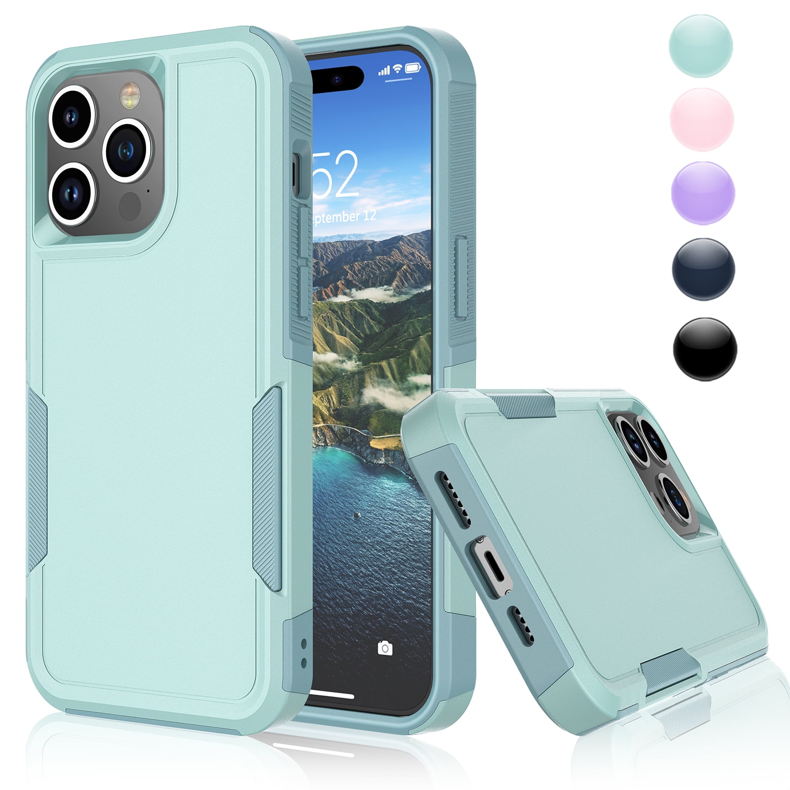 for iPhone 15,15 Pro,15 Plus,15 Pro Max Case,Heavy Duty Shockproof