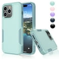 thumbnail image 1 of for iPhone 15,15 Pro,15 Plus,15 Pro Max Case,Heavy Duty Shockproof Dual Layer Rugged Full-Body Protective Phone Cover,2 in 1 Silicone Rubber Phone Case for iPhone 15 6.1" - Green 2023, 1 of 5