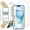 thumbnail image 1 of Freedomtech 3-Pack Screen Protector for iPhone 15 / 15 Pro [6.1 Inch] Display Tempered Glass, Sensor Protection, Dynamic Island Compatible, Case Friendly, 1 of 7