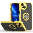thumbnail image 1 of for iPhone 15 6.1" Case, Hybrid Rubber Protective Matte Back Case Magnetic For Car Mount with 360° Rotatable Ring Holder Kickstand Shockproof Protective Cover For iPhone 15,
Yellow & Black, 1 of 9