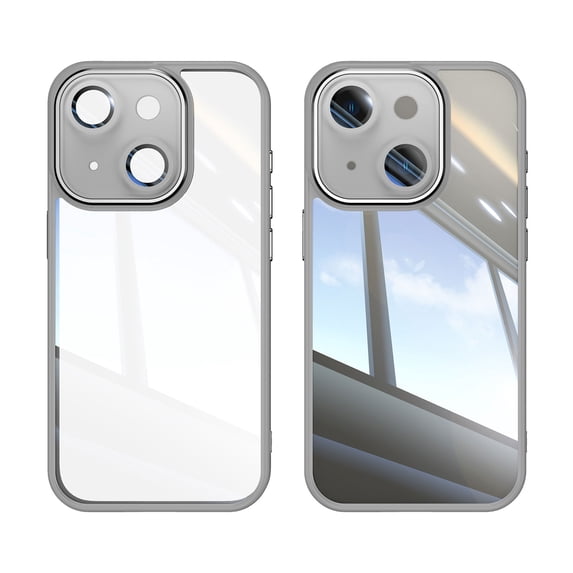 for iPhone 15 Anti-Scratch Back Case, Luxury Clear Back Shockproof Drop Protective Ultra Slim Lightweight Anti-Yellowing Anti-Scratch Phone Case Cover for iPhone 15, Gray