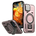 thumbnail image 1 of for iPhone 15 Armor Case with Stand, [Compatible with MagSafe] [Built-in Camera Cover Kickstand] Heavy Duty Rugged Strong Magnetic Hard Phone Case for iPhone 15, Rosegold, 1 of 6