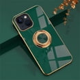 thumbnail image 1 of iPhone 15 Case 2023, Allytech Ring Holder Stand Case Plating Edge 360 Rotation Kickstand Slim Soft Flexible TPU Protective Cover for iPhone 15 6.1", Darkgreen, 1 of 8