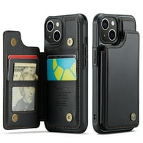 for iPhone 15 Case with Card Holder, Wallet Case for Women Men with RFID Blocking, Durable Leather Kickstand Magnetic Clasp Shockproof Phone Case for iPhone 15