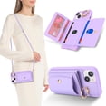 thumbnail image 1 of for iPhone 15 Case with Card Holder for Women, for iPhone 15 Phone Case Wallet with Strap Credit Card Slots Crossbody with Kickstand Zipper Case for iPhone15-Purple, 1 of 13