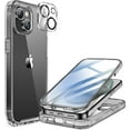 for iPhone 15 Case Clear FullBody Builtin Glass Screen Protector