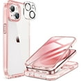 for iPhone 15 Case Clear FullBody Builtin Glass Screen Protector