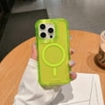 thumbnail image 1 of for iPhone 15 Case Clear Magnetic Compatible with Magsafe, Thin Slim Transparent Non Yellowing, Hybrid Soft Silicone Bumper & Hard Plastic Protective Cover for iPhone 15, Green, 1 of 10