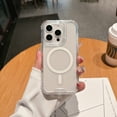 thumbnail image 1 of for iPhone 15 Case Clear Magnetic Compatible with Magsafe, Thin Slim Transparent Non Yellowing, Hybrid Soft Silicone Bumper & Hard Plastic Protective Cover for iPhone 15, Clear, 1 of 10