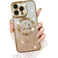 thumbnail image 1 of for iPhone 15 Case,Compatible with MagSafe Love Heart Plating Camera Protection Clear Phone Case,  Glitter for Women Girls Shockproof Back Bumper 6.1"-Gold, 1 of 11