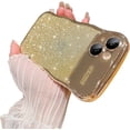 thumbnail image 1 of for iPhone 15 Case [Compatible with MagSafe] Plating Bling Glitter Water Ripple Back Cover for Women Girls Full Camera Phone Case for iPhone 15 6.1 Inch Gold, 1 of 14