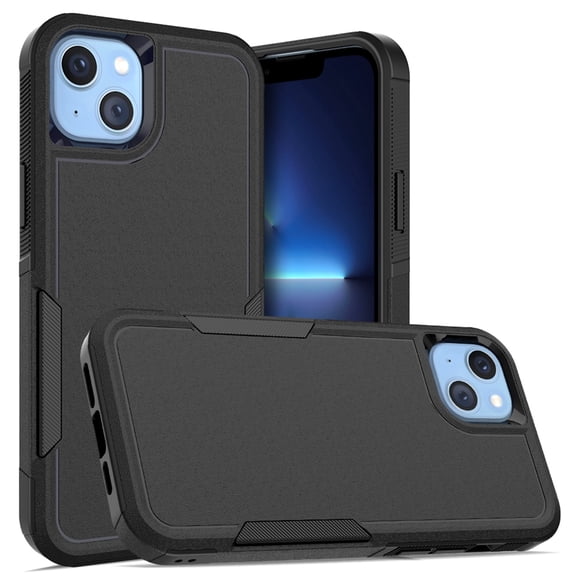 For iPhone 15 Case,Heavy Duty Drop Protection Full Body Rugged Shockproof/Drop Proof/Dust Proof Military PC + TPU Protective Tough Durable Cell Phone Cover for Men Women,Black