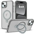 thumbnail image 1 of for iPhone 15 Case with Invisible  Ring Stand Translucent iPhone 15 Phone Case 6.1" [Compatible with MagSafe][-Grade Drop Protection][Great Grip Feeling], Titanium Grey, 1 of 16