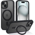 thumbnail image 1 of for iPhone 15  Case with Invisible Stand [Compatible with Magsafe], Full Body Cover Slim Transparent Shockproof Phone Case for Apple iPhone 15 6.1", Black, 1 of 16