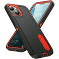 thumbnail image 1 of for iPhone 15 Case Kickstand Durable 3-Layer Military Grade Protective Cover Hybrid Silicone Heavy Duty Rugged Shockproof Screen Lip Raised Protection for iPhone 15 Case,
Black+Orange, 1 of 8