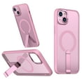 thumbnail image 1 of for iPhone 15 Case with Kickstand, Support Wireless Charging, Compatible with Magsafe, Military-Grade Protection Shockproof Slim Fit Bracket Back Case for iPhone 15, Pink, 1 of 6
