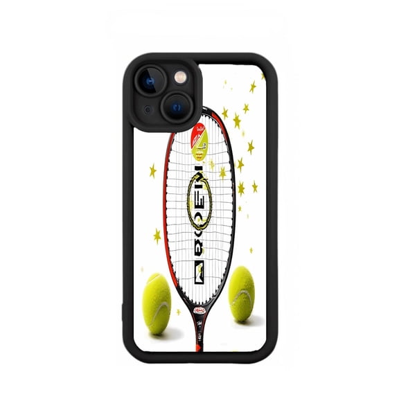 iPhone 15 Case - Lightweight Yellowing Resistant Design with Tennis Racket & Stars Pattern Perfect for Sports Lovers