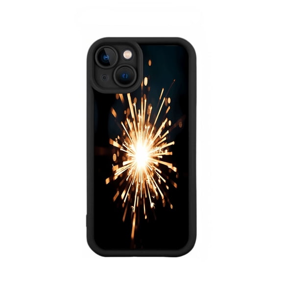 iPhone 15 Case - Lightweight Yellowing Resistant with Stunning Bright Explosion Design on Dark Background