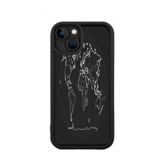 iPhone 15 Case - Lightweight Yellowing Resistant with Stylish World Map Design Perfect Fit for iPhone 15